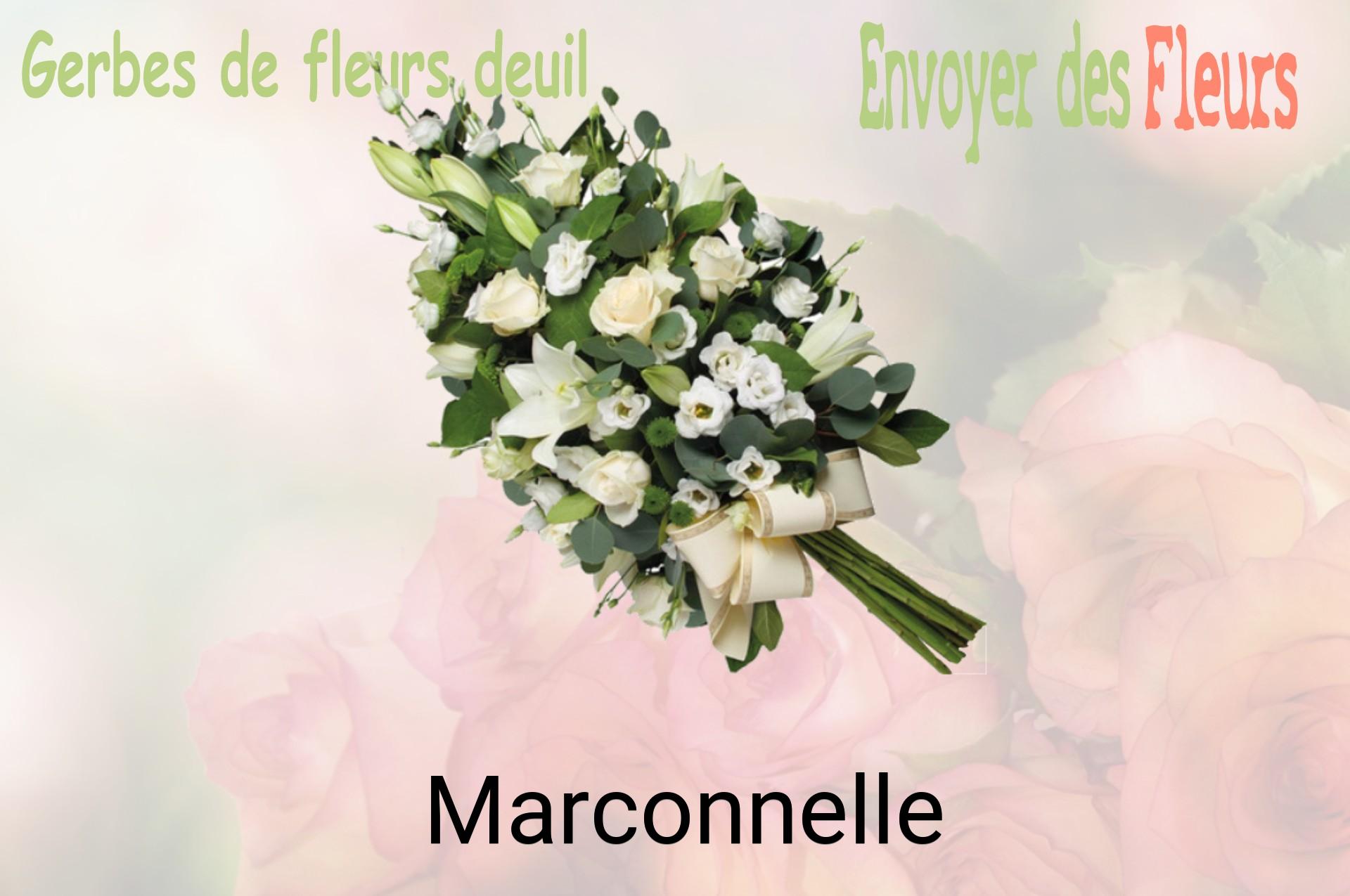Gerbe de fleurs de deuil livrée à Marconnelle